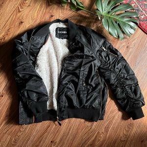 Steve Madden Fur Lined Bomber Jacket / Coat